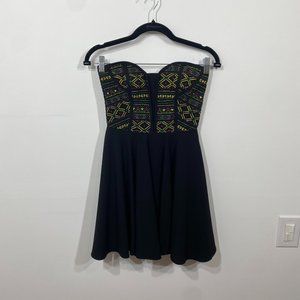 GB Dress strapless top, circle bottom, zipper back